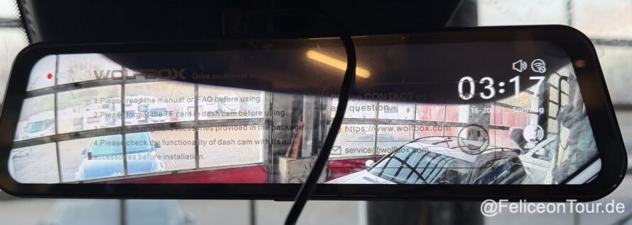 Rückfahrspiegel mit Kamera mit Dashcam